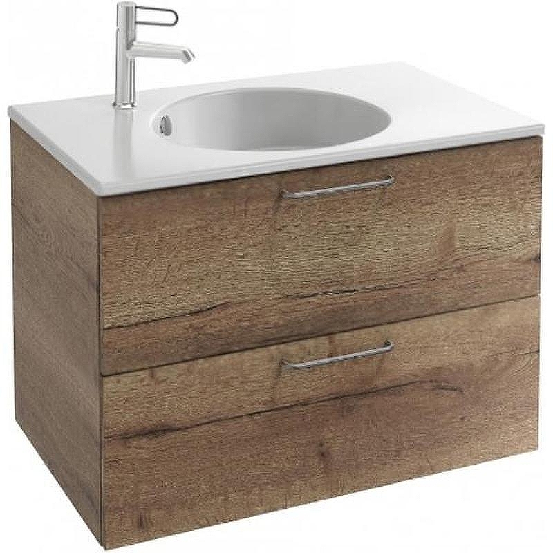 Тумба под раковину Jacob Delafon Odeon Rive Gauche 80 EB2522-R5-E52 подвесная цвет Дуб Табак ручки Хром