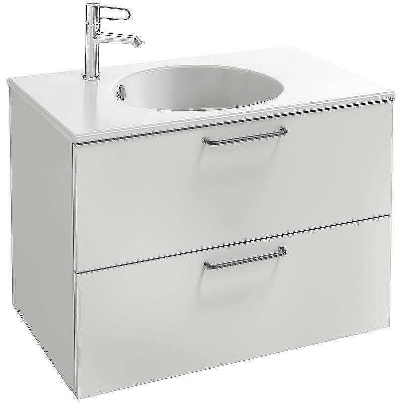 Тумба под раковину Jacob Delafon Odeon Rive Gauche 80 EB2522-R9-N18 подвесная цвет Белый ручки Черные