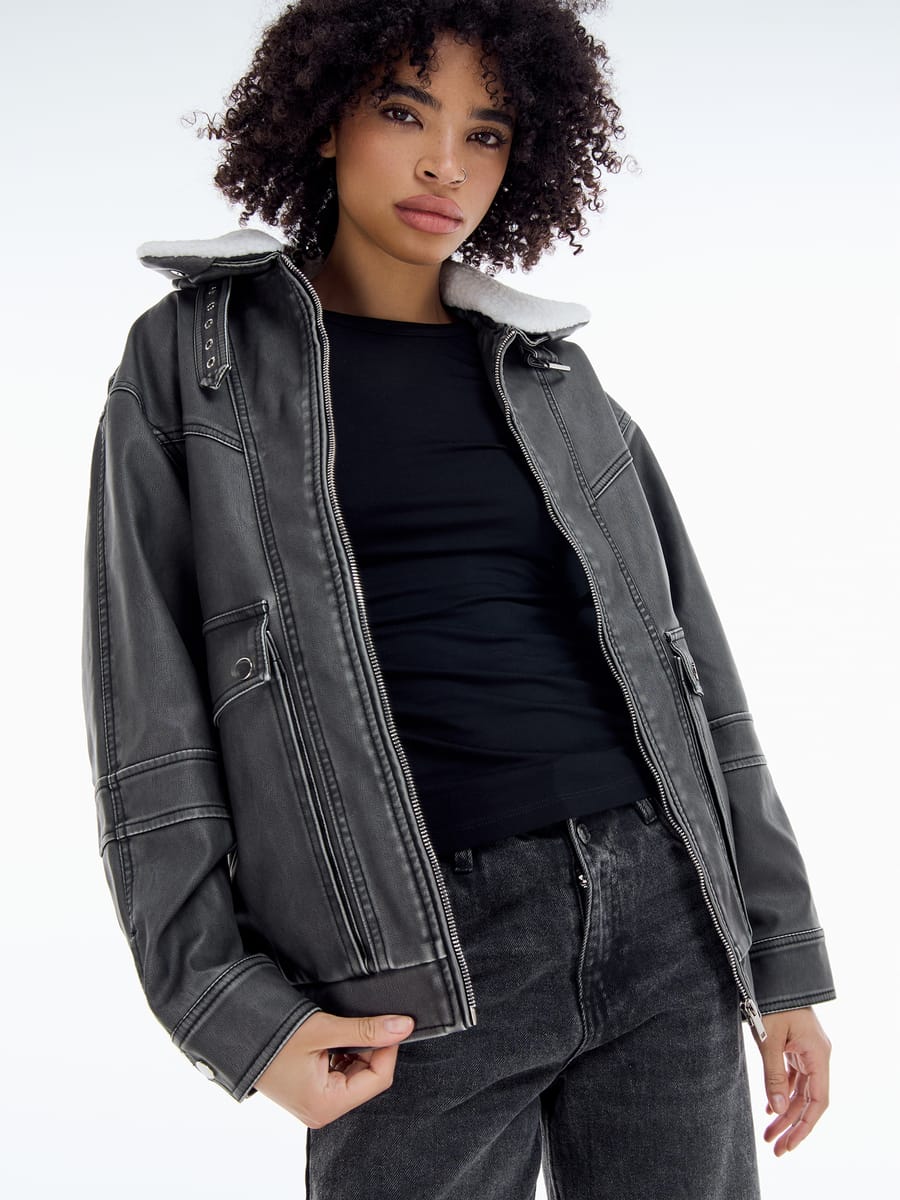 Винтажная куртка авиатор оверсайз