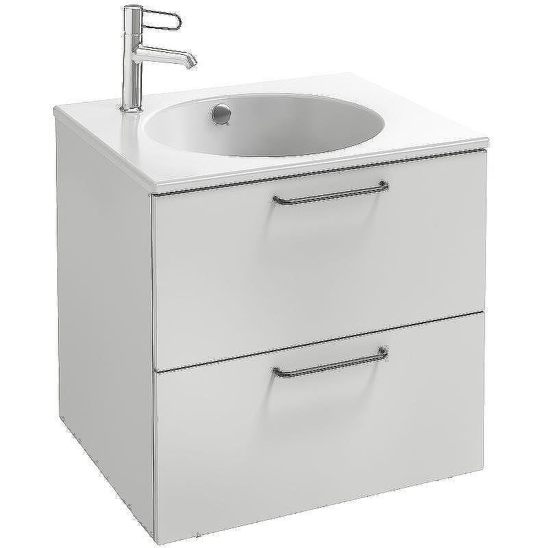 Тумба под раковину Jacob Delafon Odeon Rive Gauche 60 EB2520-R9-N18 подвесная цвет Белый ручки Черные