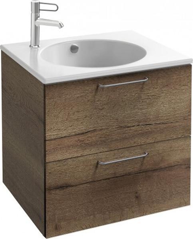 Тумба под раковину Jacob Delafon Odeon Rive Gauche 60 EB2520-R5-E52 подвесная цвет Дуб Табак ручки Хром